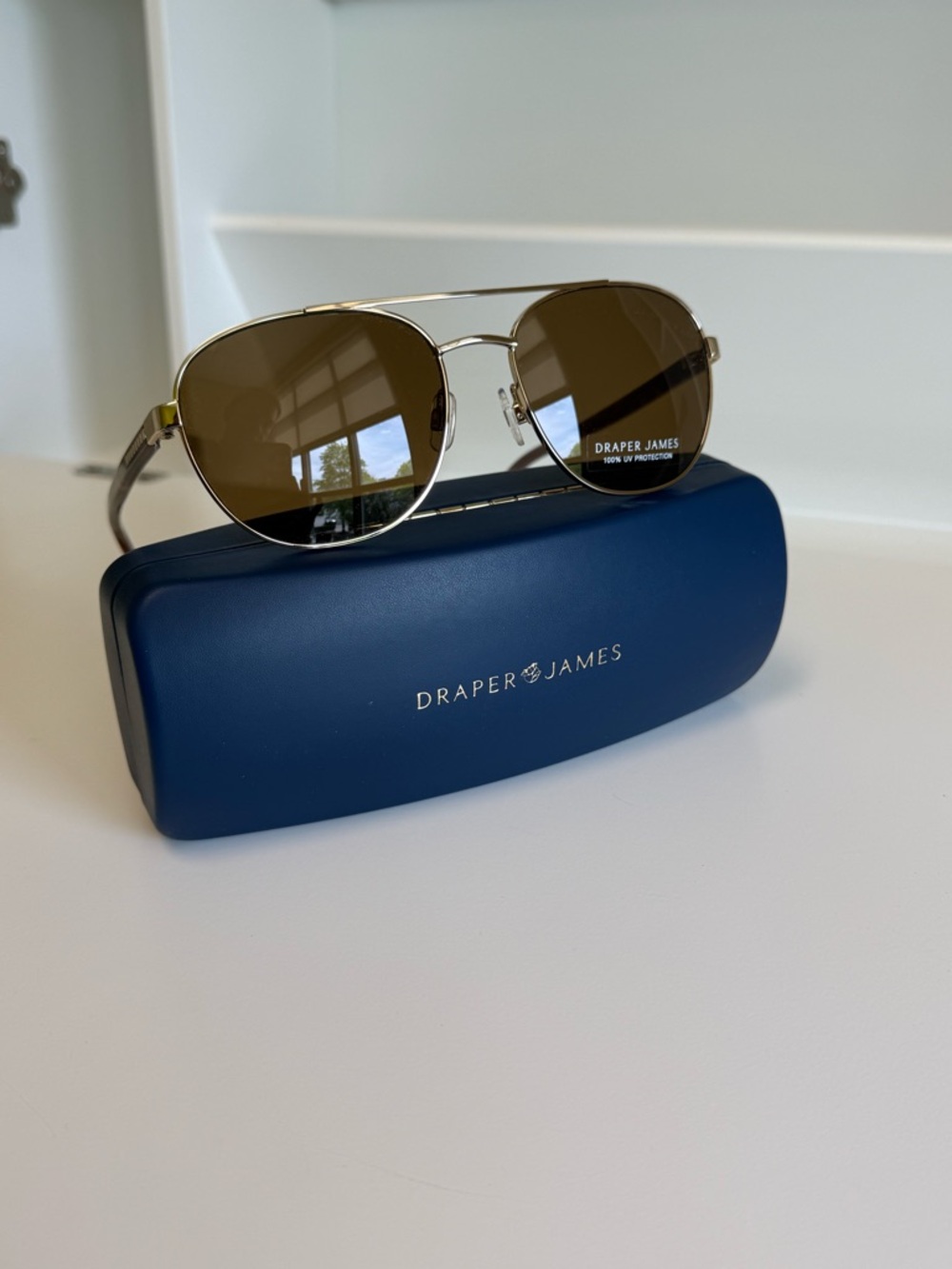 Draper James Women's Sunglasses: Aviator Frame, Brown Tortoise, NEW